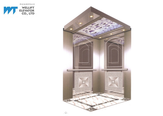 Diseño simple del espejo de la decoración de la cabina del elevador para el elevador moderno del hotel