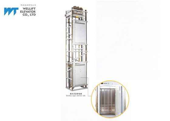 Tipo lateral del piso del elevador del Dumbwaiter de la puerta de plegamiento de la abertura poca profundidad ≥500M del hoyo del espacio