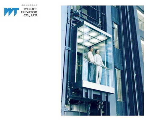 La elevación de cristal panorámica de la cabina cuadrada, edificio favorable al medio ambiente levanta los elevadores