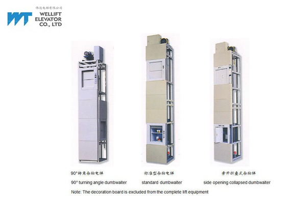 Diversos elevador del Dumbwaiter/carga 100-500KG de la velocidad 0.4-1.0M/S de la elevación del servicio
