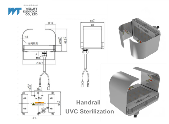 Lámpara UVC de la esterilización de COVID 19 antis para la escalera móvil del pasajero